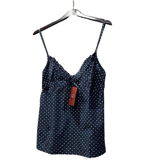 apparel ny Tops - Apparel NY Navy Polka Dot Tank Top Small NWT New